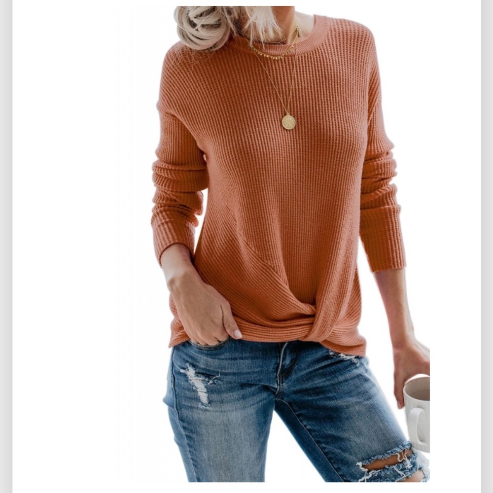 Women’s Thermal Knit Front Knot Top